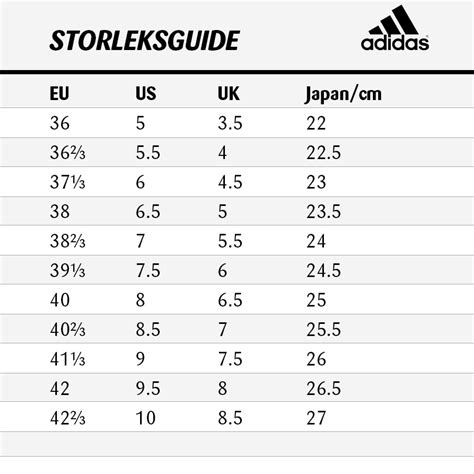 adidas storleksguide dam